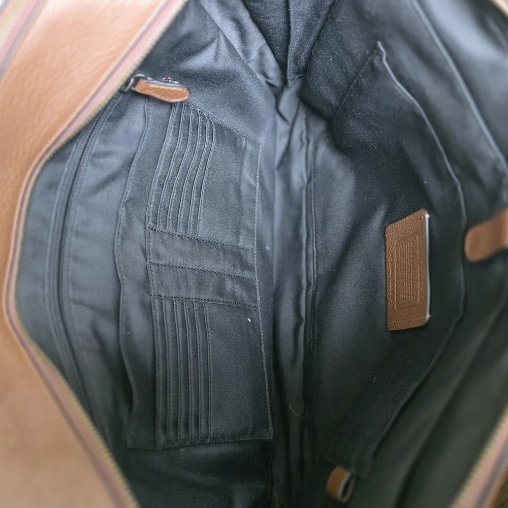 Coach Hamilton Brown And Black Leather Business Briefcase Bag With Strap - Picture 8 of 13